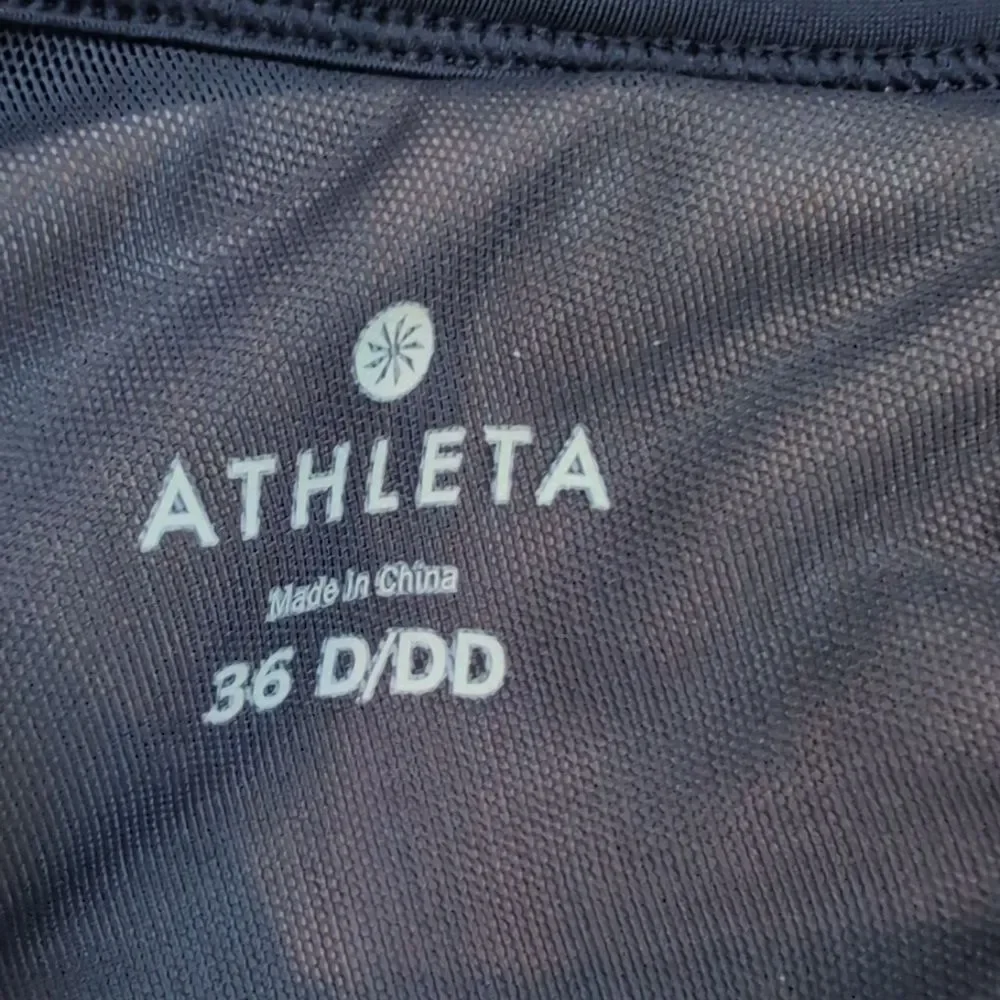 Athleta Active Navy Blue Twist Up Bikini Top Size 36D/DD Swim Workout Top